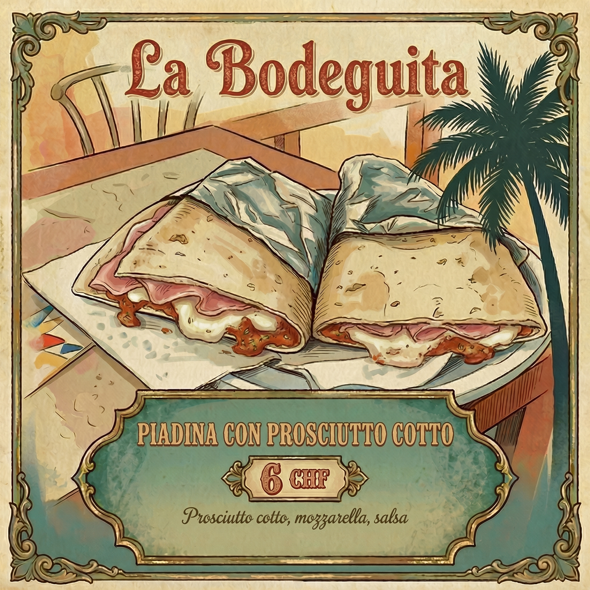 Piadina con Prosciutto Cotto